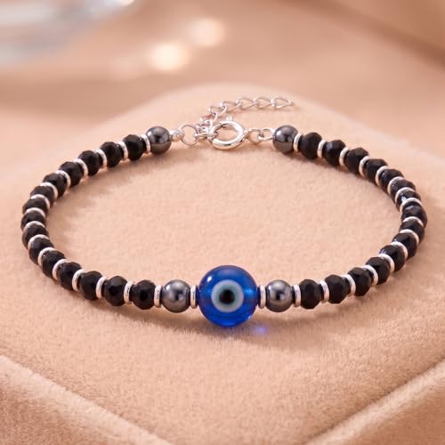 Image of Evil Eye Bracelet for Women | Pure 925 Sterling Silver Women Nazariya Bracelet | Stylish, Trendy, Adjustable & Comfortable for Everyday Wear | Gift for Girlfriend & Wife