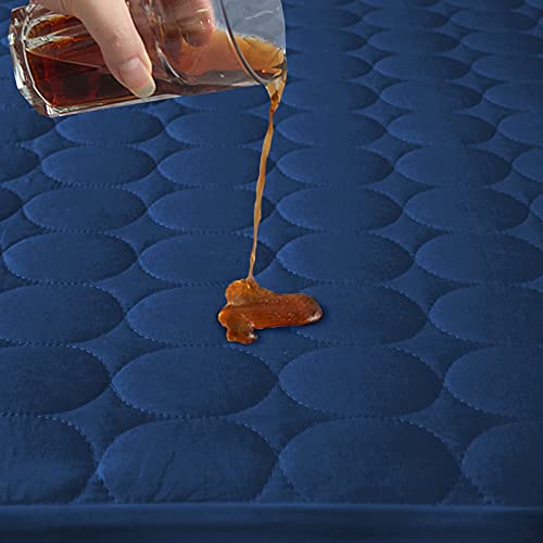 Biloban Navy Blue Crib Mattress Protector 2 Pack, Waterproof, Quilted, Absorbent, Noiseless, Durable Mattress Cover, Perfect Fit for Toddler Bed