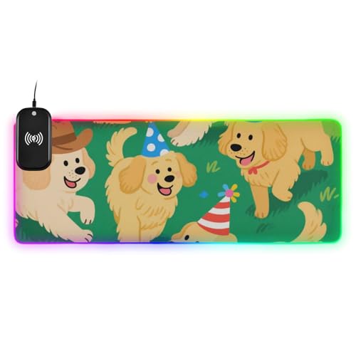 Grand tapis de souris RVB chien pour illuminer votre setup