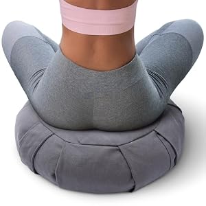 Cheer Collection Meditation Cushion – Ergonomic Floor Pillow, Yoga Pillow with Buckwheat Filling, Zafu Meditation Cushion, Comfort & Meditation Posture Support