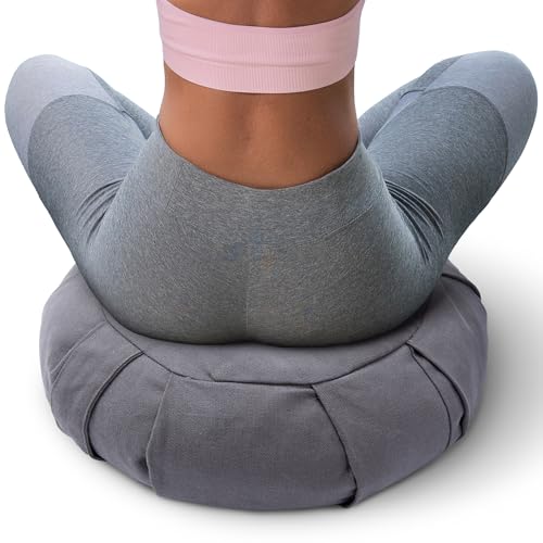 Cheer Collection Meditation Cushion – Ergonomic Floor Pillow, Yoga Pillow with Buckwheat Filling, Zafu Meditation Cushion, Comfort & Meditation Posture Support
