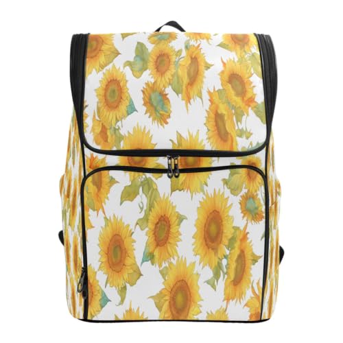Sac à dos tournesol fleur art grand format pour les étudiants et adolescents