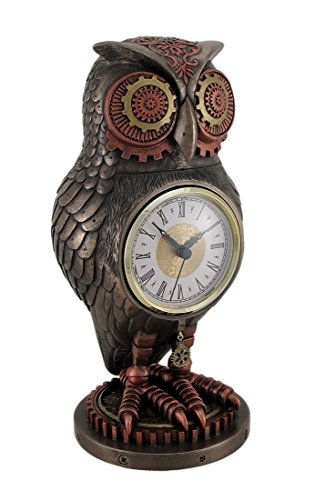 Reloj búho steampunk Zeckos un regalo original de bronce 2