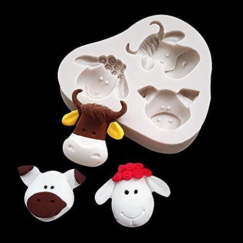 Wyd 3D Animal Milk Cow Sheep Pig Silicone Mold Cake Mold Decoration Baking Tool Handmade Soap Chocolate Fudge Molds #TOP4