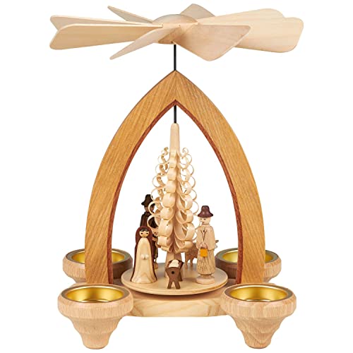 Seiffener Volkskunst | Erzgebirgische Weihnachtspyramide | 25 cm hoch...