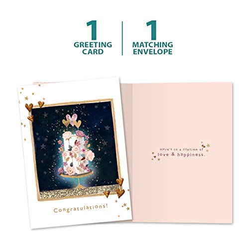 Tree-Free Greetings Wedding Cards - Artful Designs - 1 Card + Matching Envelopes - Made In Usa - 100% Recycled Paper - 5"X7" - Love And Happiness (Go65223) #TOP4