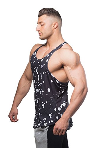 Jed North Bodybuilding Tank Top Gym Stringer Y-Back Muscle Racerback,Splash,X-Large - Thumbnail 4