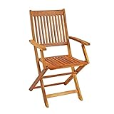 IHD Akazienholz Gartensitzgruppe 5tlg Gartentisch mit 4 Gartenstühlen klappbar - 6