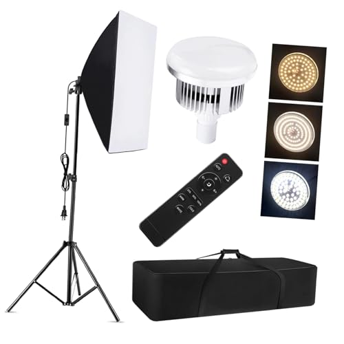 Image of Uonlytech 1Set Softbox Lighting with Remote Control Dual Color Temperature Bulb Stand Softbox for Photography Video Recording Compact Portable Photo Equipment