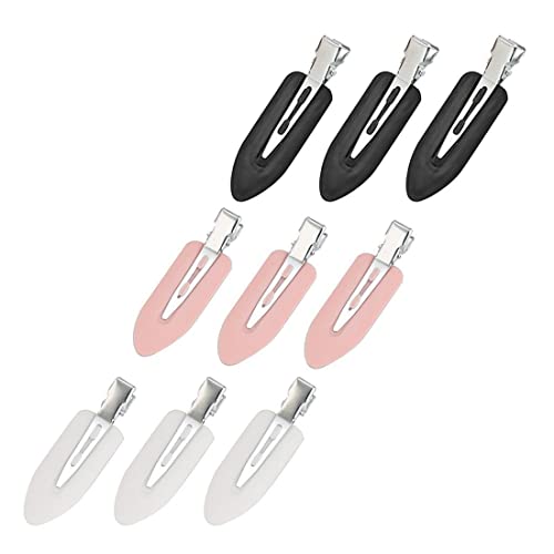 SIOPPKIK 9 pezzi donne ragazze senza piega clip di capelli senza piega clip di capelli styling clip per acconciatura arricciatura pin clip per trucco(nero, bianco, rosa)