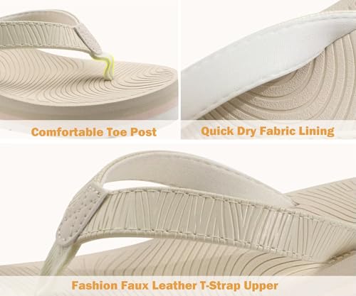 Image of KuaiLu Women's Arch Support Platform Flip Flop Sandals