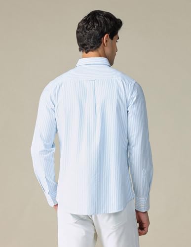 Image of U.S. Polo ASSN. Striped Regular Fit Shirt for Men - 100% Cotton, Breathable & Comfortable, Full Sleeves Casual Shirt for Men
