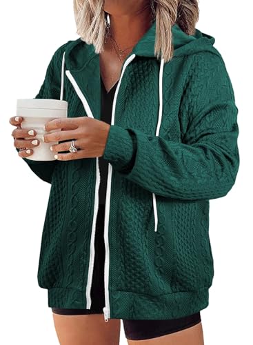 Eytino Womens Plus Size Hoodies Sweatshirt Long Sleeve Zip Up Drawstring Jacket Coat Outwear with Pocket(1X-5X)