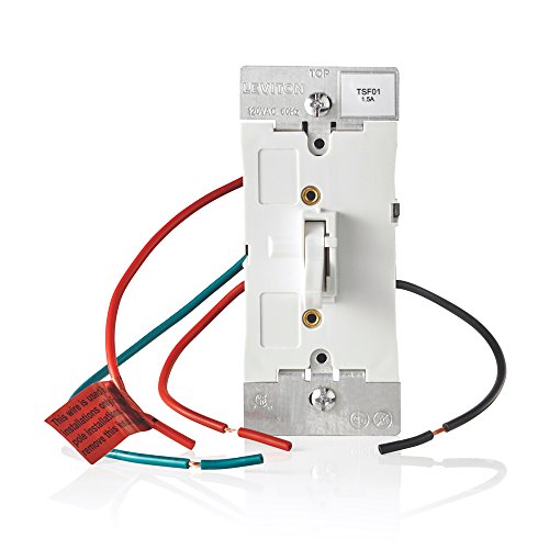 Leviton Tsf01-10W Toggle Slide Fan Speed Control, 1.5 A-120Vac @ 60Hz, Single Pole Or 3-Way, White #TOP17