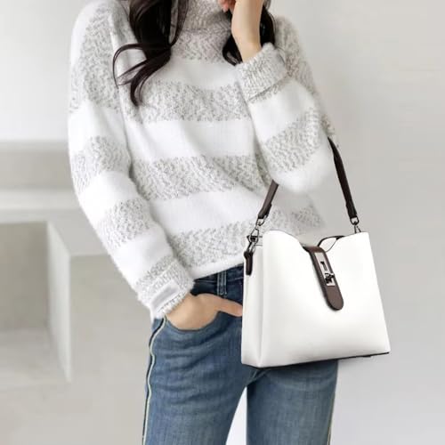 Image of Bucket Bag for Women,Trendy Bucket Crossbody Bag Small Vintage Elegant Tote Bag Women's Shoulder with 2 Shouder Straps