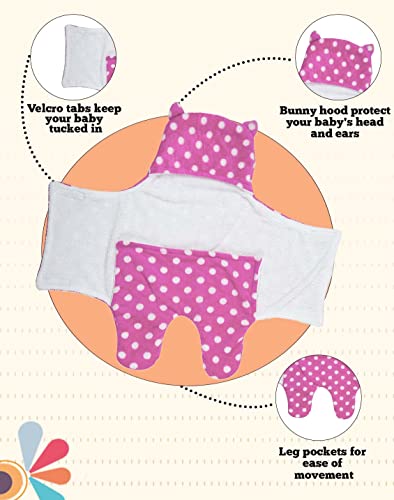 Image of New Born Multi-Purpose Baby Boy's and Baby Girl's Blanket and Sleeping Bag (Pink Dot, 0-6 Months)