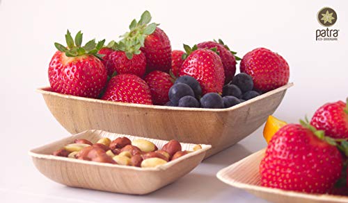 50pcs 4-Inch Eco-Friendly Palm Leaf Mini Bowls for Appetizers and Desserts