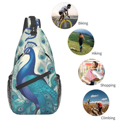Mochila Sling Negra Crossbody para Senderismo miniatura 5
