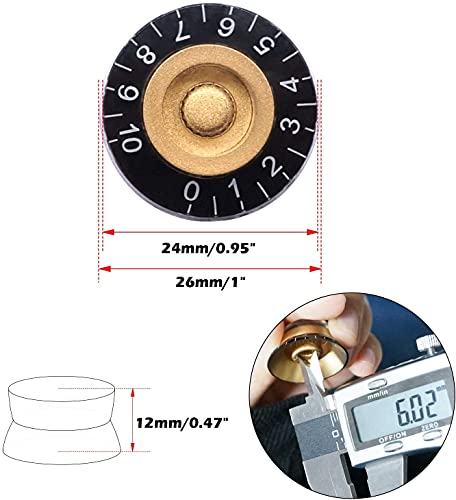 Boutons de volume et de tonalité pour guitare finition soignée pour axe 6mm