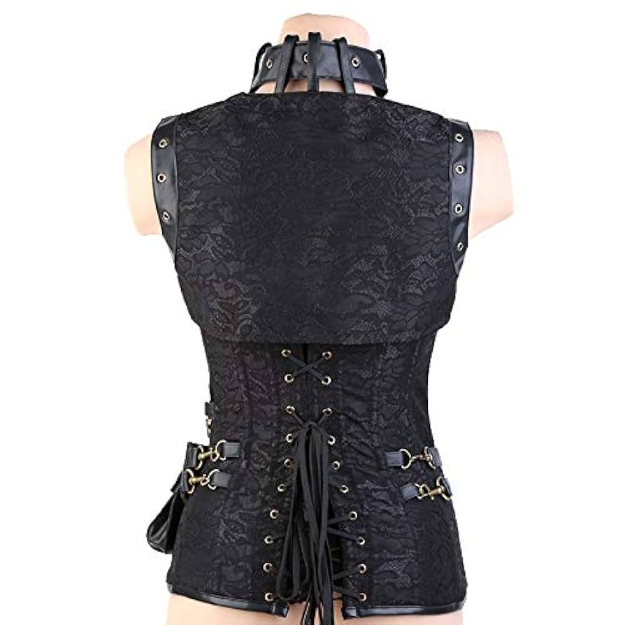 Amazon.co.jp: ビスチェ 女性スチームパンクコルセットセット