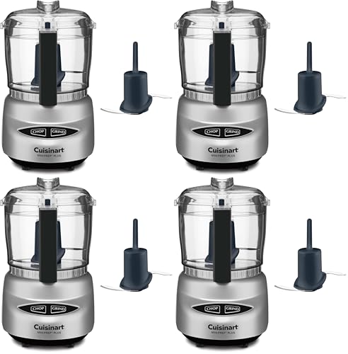 Image of Cuisinart Mini-Prep Plus Food Processor,24-Ounce Mini Food Processor to Chop Herbs,Vegetables,and Hard Cheese,24-Ounce Work Bowl,Reversible Stainless Steel Blade,DLC-2ABC,Brushed Chrome,(Pack of 4)