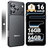 Blackview Wave 7C Sim-free & Unlocked Mobile Phones, 32MP Smart Phones,16GB+64GB Android 16 Phone, Phone Android, 6.56' Cheap Android Phone, Face Unlock, WIFI 5G/GPS/IP54/3.5mm/3 Year Warranty, Black