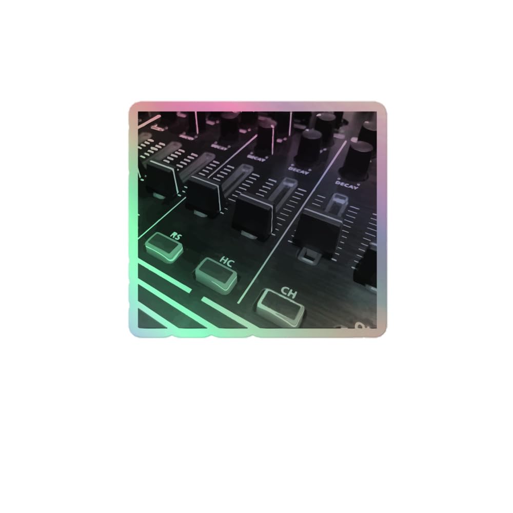 Holographic Die-Cut Sticker Novelty Techno Turntable Beatmatching Controller Enthusiast Hilarious Audio