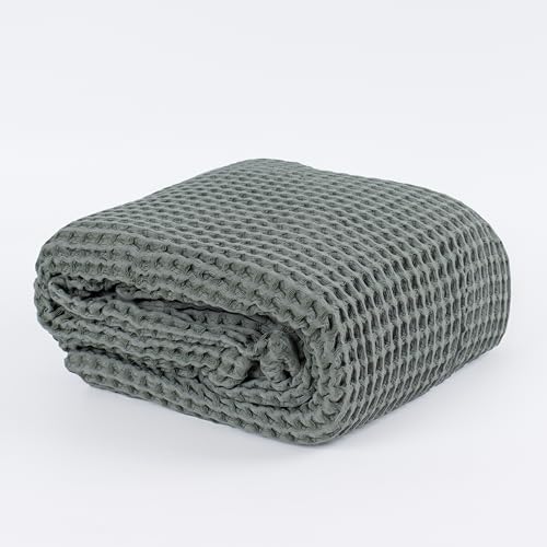 PÜSKÜL Natural 100% Algodón Turco Manta Waffle (Tamaño Throw 60x67 pulg) miniatura 1
