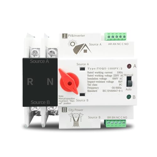 Interruptor de transferencia automática con conmutación ininterrumpida Din Rail 2P para paneles solares 2