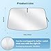 Car Windshield Sun Shade, 300T Thickened Car Window Shades Heat Reflective Interior Cool, Universal Fit for Most Cars SUVs Trucks, Foldable & Portable Design (L (57