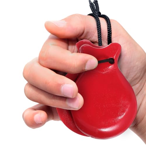 Vaguelly 2pairs Wooden Finger Castanets for Boy Girl Wood Percussion Instruments Smooth Surface for Comfort Loud Sound for Early Education and Music Engagement - Thumbnail 2