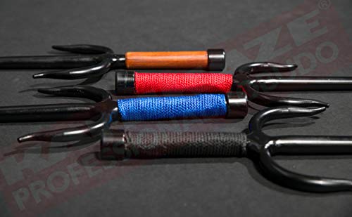Kamikaze SAI Professional KOBUDO, Solid Wrought Iron, Octagonal, String Grip, Pair (Red String Grip, L (20½