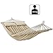 BB Sport Stabhängematte 240 x 150cm Hängematte inkl. 2 Kissen max. 300 kg 2 Personen Doppelhängematte Outdoor, Farbe:Beach