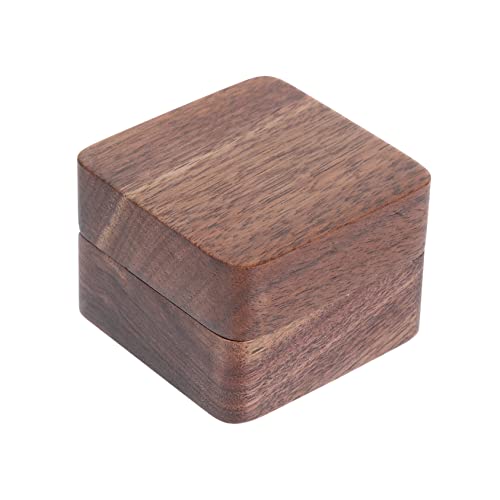 WRITWAA Caja De Anillo De Propuesta De Madera Portátil Para Viaje Joyero Simplicidad Para Ceremonia De Boda Para Joyería y Almacenamiento De Anillos y Pendientes