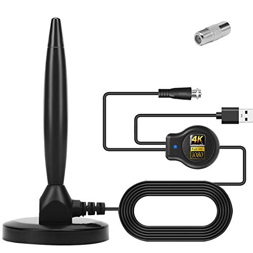 HD Indoor Digital TV Antenna, Long 150 Miles Range Reception with Amplifier Signal Booster Supports 4K 1080P and All Older TVs Indoor HDTV Television for Local Channels VHF UHF-16ft Coax Cable