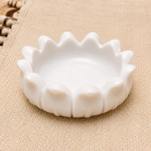 Image of Marble Urli Bowl for Home Decor | Handcrafted Floating Bowl, Decorative Centerpiece for Living Room Table, Luxury Stone Urli Dish, Pooja Decor & Festive Gift Item (Padma /6 Inch)