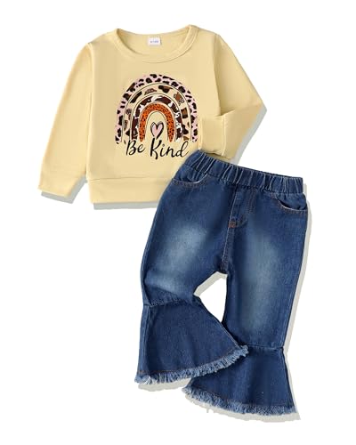Image of Baby Girl Clothes Toddler Girls Outfits Infant Clothing Ruffle Top Denim Pants Jeans Cute Winter Fall Outfit Set