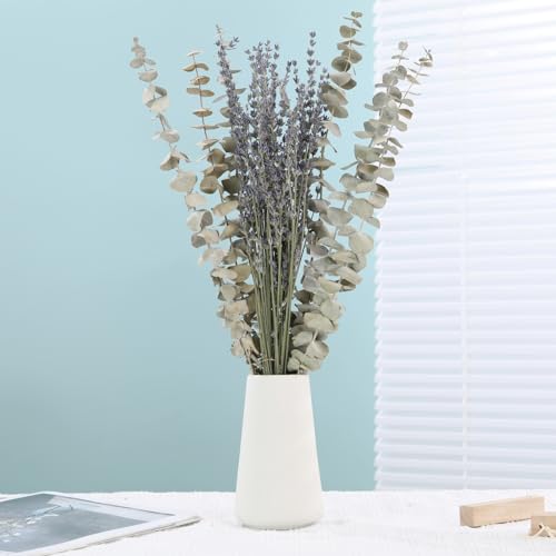 Image of 65 PCS Dried Eucalyptus Stems & Lavender Flowers Bundle for Shower, 17'' Natural Real Live Eucalyptus Leaves Greenery Hanging Lavender Shower Plant for SPA Home Fragrance Bathroom Wall Decor