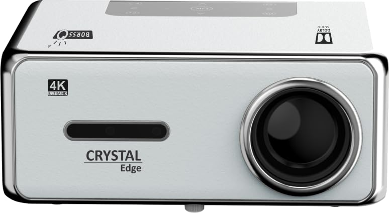 Image of BORSSO Crystal Edge, Android 12 (2GB+16GB), 4K HDR10, Dolby Digital, Semi Closed Engine, 4K Projector for Home, Ultra Bright 1100 ANSI, Full Automatic (OA+AF+TILT), HDMI ARC, BT 5.2, Dual WiFi 6, 3D