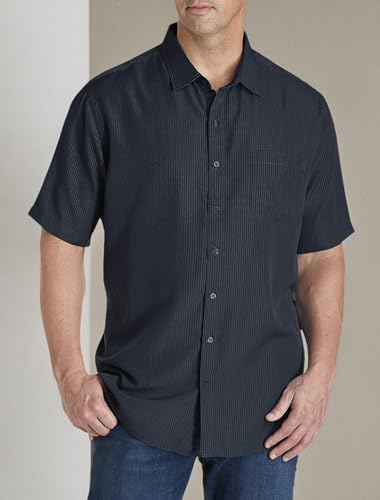 Harbor Bay by DXL Men's Big and Tall Microfiber Comfort Grid Sport Shirt