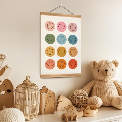 Smiley Face Poster for Babys Boys Girls Kids,Canvas Hanging Poster, Kids Wall Decor Gifts for Classroom Nursery Home school Baby Room Playroom Reading Room Bedroom Front Door-Baby Gifts Shower 12x16inch(Face) - Image 5