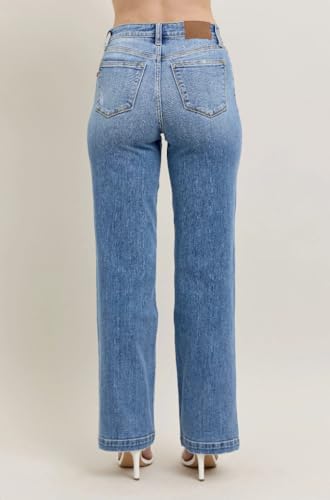 Judy Blue 33" Inseam High Rise Straight Jeans- Ivory Gem4