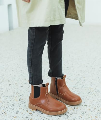 kkdom Boys Girls Waterproof Outdoor Side Zipper Comfort Chelsea Ankle Boots(Toddler/Little Kid/Big Kid)3