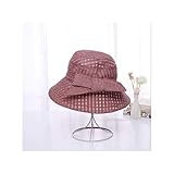 MGE Lady Sun Outdoor-Hut Hut-Damen Sommer UV Visor kühlen Hut Leinen Sunscreen Folding Sonnenhut Fischer-Hut (Color : Brown, Size : 56-58cm)