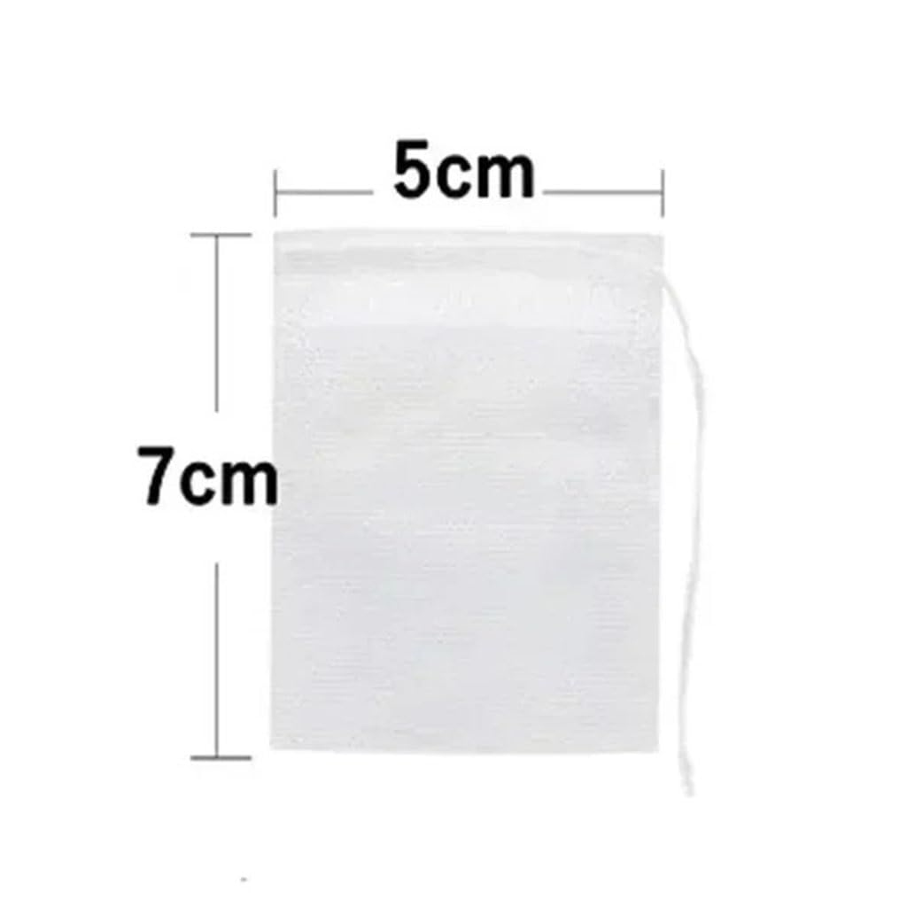 50-200 bolsas de filtro de té desechables de tela no tejida con cordón, papel de filtro de cocina para café, hierbas, té suelto (10 x 12 cm, 200 unidades)