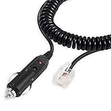 PNGKNYOCN Cable de alimentación en espiral para detector de radar, cable adaptador de encendedor de cigarrillos de coche de 12 V para alimentar detectores de radar con tomas de teléfono