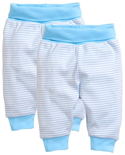 Playshoes Unisex Baby Sweat-Hose Jogginghose, Ringel Bleu, 62 cm (2er Pack) Playshoes Unisex Baby Sweat-Hose Jogginghose, Ringel Bleu, 62 cm (2er Pack)