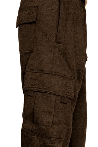 Image of Men's Cargo Sweatpants Casual Fleece Joggers Loose Fit Open Bottom Athletic Pants for Men with Pockets
