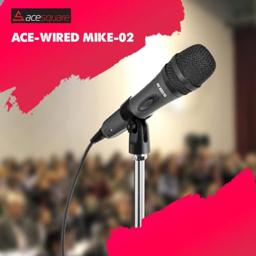 Image of VRJTEC Dynamic Microphone Karaoke with Wire, Black | Unidirectional Vocal, Cardioid, Solo Vocals & Karaoke Singing, 2 Meter Cable, Wired Mic 02