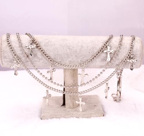 Vivian&CD Jean Chain Belt for Men&Women, Pocket Chain Goth Punk Chain Belt Chain Layered Chunky Pants Chain and Vintage Hip Hop Wallet Chain Jewelry Accessory for Women Men (crucifix)3